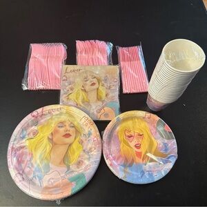 Lover Party Supplies Set - Pink and White Taylor Swift 144Pcs Birthday Party Set